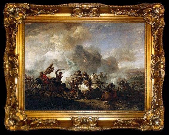 framed  Pieter Wouwerman Skirmish of Horsemen between Orientals and Imperials, ta009-2